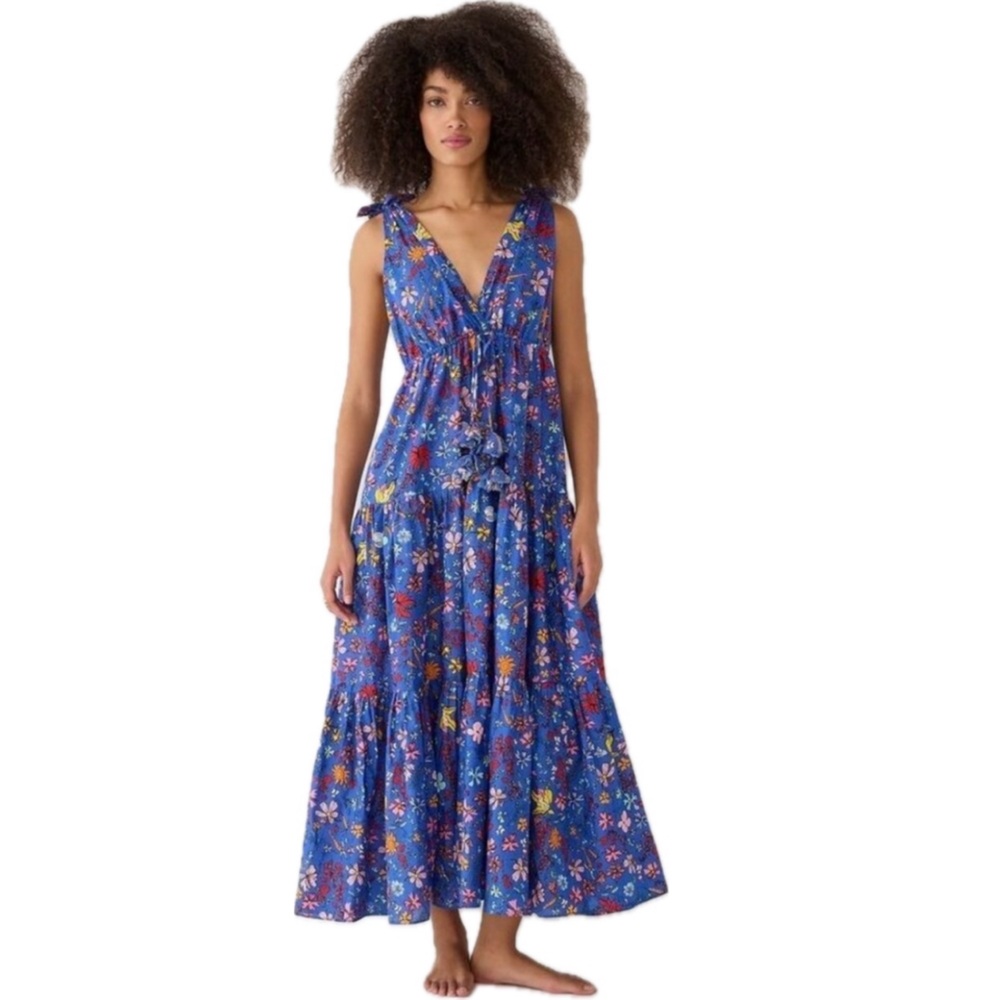 J. Crew x Dauphinette tie shoulder maxi floral cornucopia